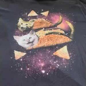 Galaxy Cat Taco Black T-Shirt